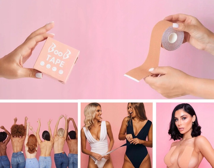 TAŚMA MODELUJĄCA UNOSZĄCA DEKOLT BIUST BOOB TAPE BIUSTONOSZ PUSHUP TAPING