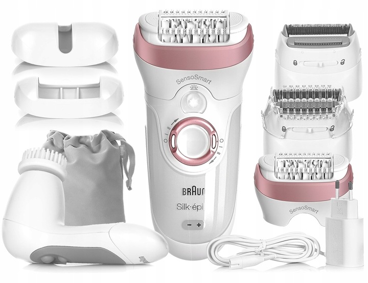 DEPILATOR BRAUN Silk-epil 9 DELUXE FACE PACK Wet&Dry+ GOLARKA + DODATKI 4w1