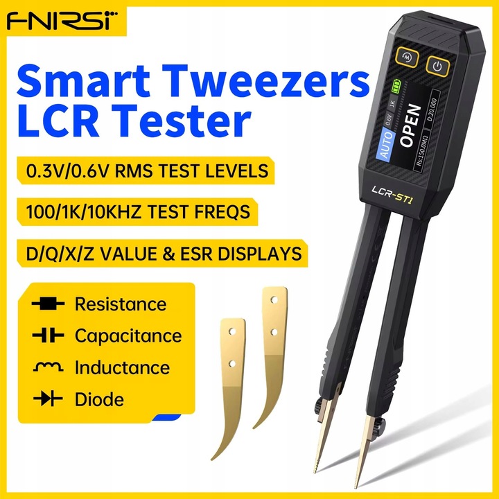 FNIRSI LCR-ST1 Mini Smart Tweezer, Miernik pęsetowy tester FNIRSI