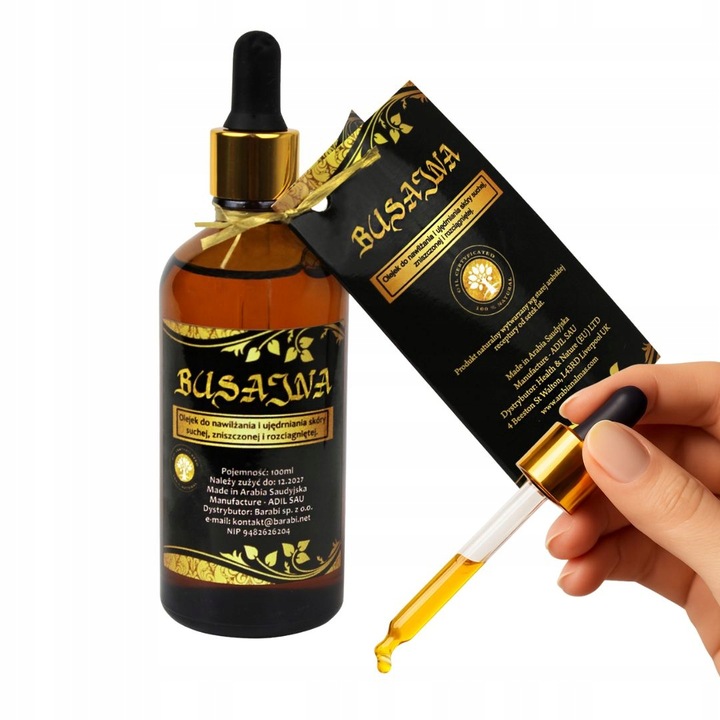 OLEJEK BUSAJNA 100ML UJĘDRNIA NAWILŻA PIELĘGNACJA CIAŁA TWARZY SKÓRA SUCHA