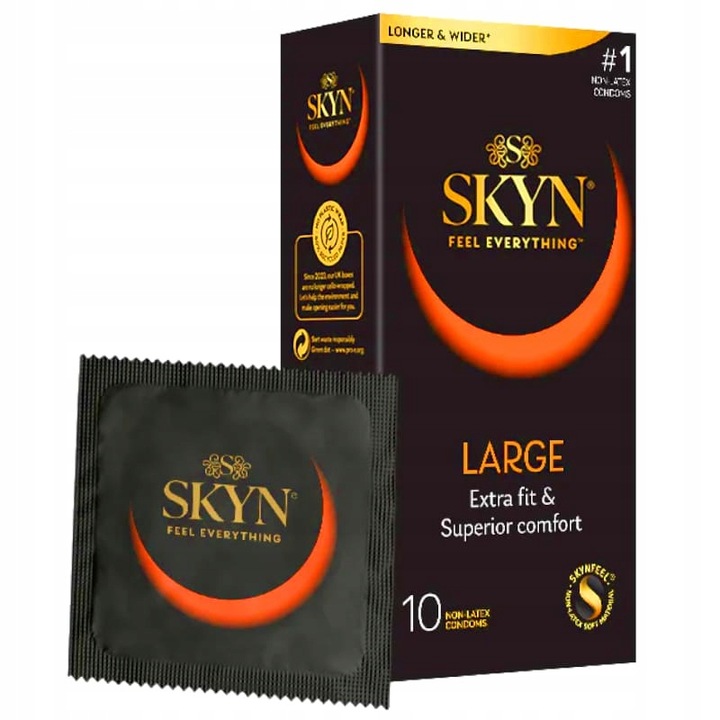 SKYN LARGE 10 szt. PREZERWATYWY Gładkie Miękkie bez Lateksu Rozmiar XL