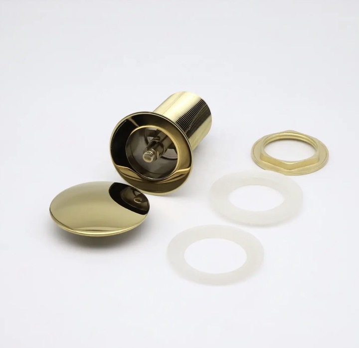 ZESTAW: SYFON UMYWALKOWY DO UMYWALKI + KOREK KLIK-KLAK BEZ PRZELEWU ZŁOTY