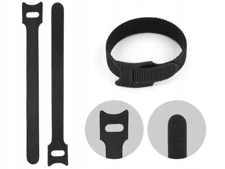 100 x OPASKA RZEP PASKI DO KABLI TAŚMA RZEPOWA WIELOKROTNEGO UŻYTKU