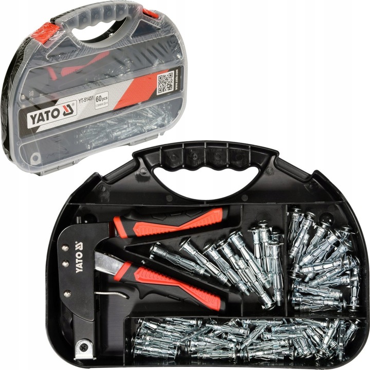 YARO ZACISKARKA SZCZYPCE DO KOŁKÓW MOLLY OSADZAK + 60 KOŁKÓW YATO