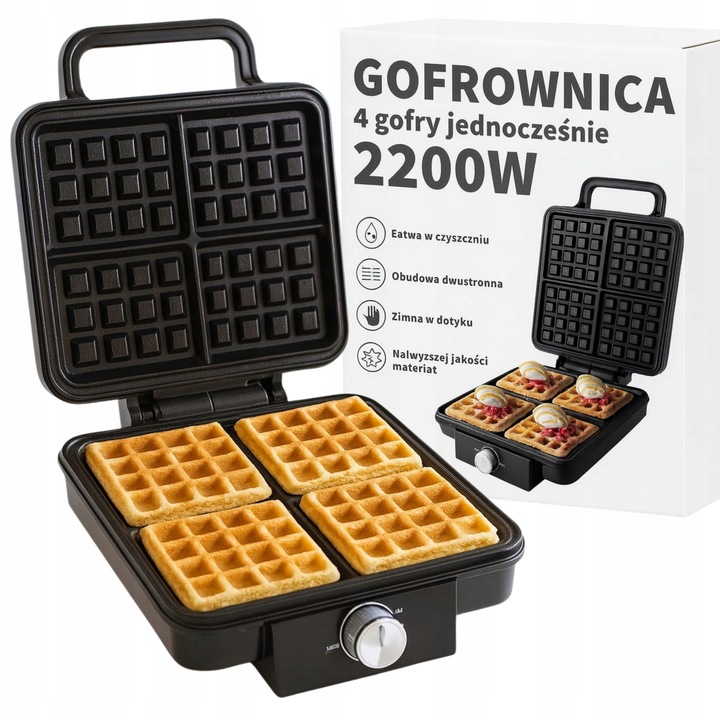 GOFROWNICA 2200W 4 GOFRY JEDNOCZEŚNIE MOCNA SZYBKA NIEZAWODNA In_Stock