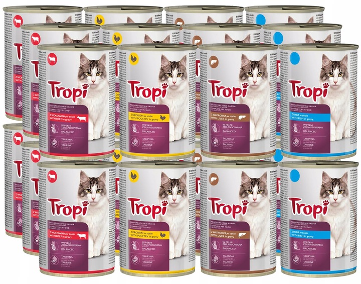 MOKRA KARMA PUSZKI DLA KOTA MIX SMAKÓW 24X415G