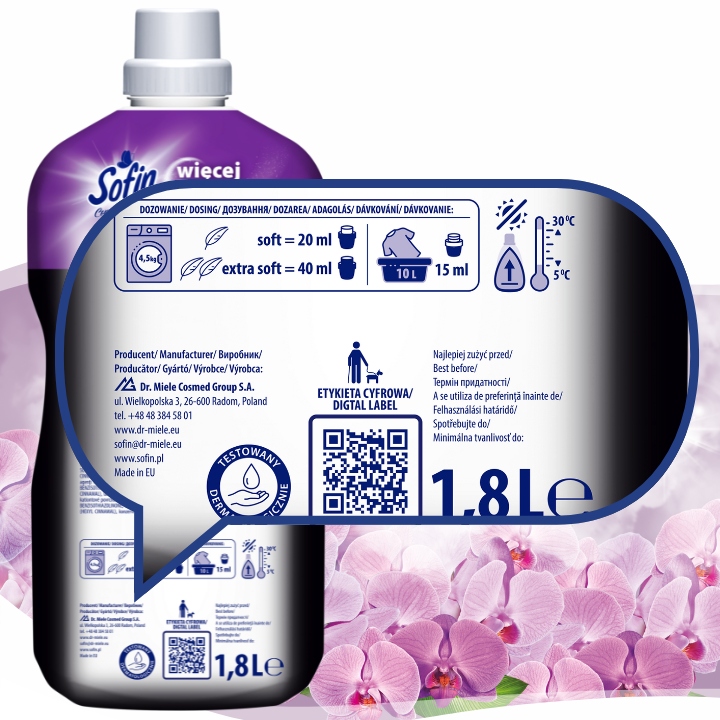 Sofin Płyn do Płukania Tkanin Mix 360pr 1,8l x5szt