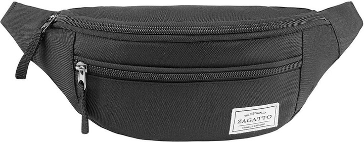 Nerka męska damska czarna saszetka sportowa biodrówka na pasku ZAGATTO