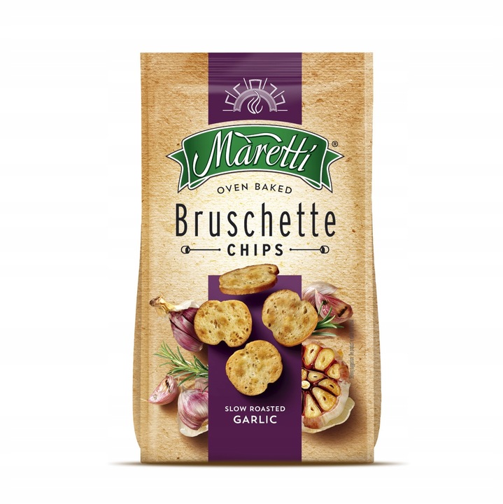 8x MIX Pieczone chlebowe krążki chipsy przekąska 70g Bruschette Maretti