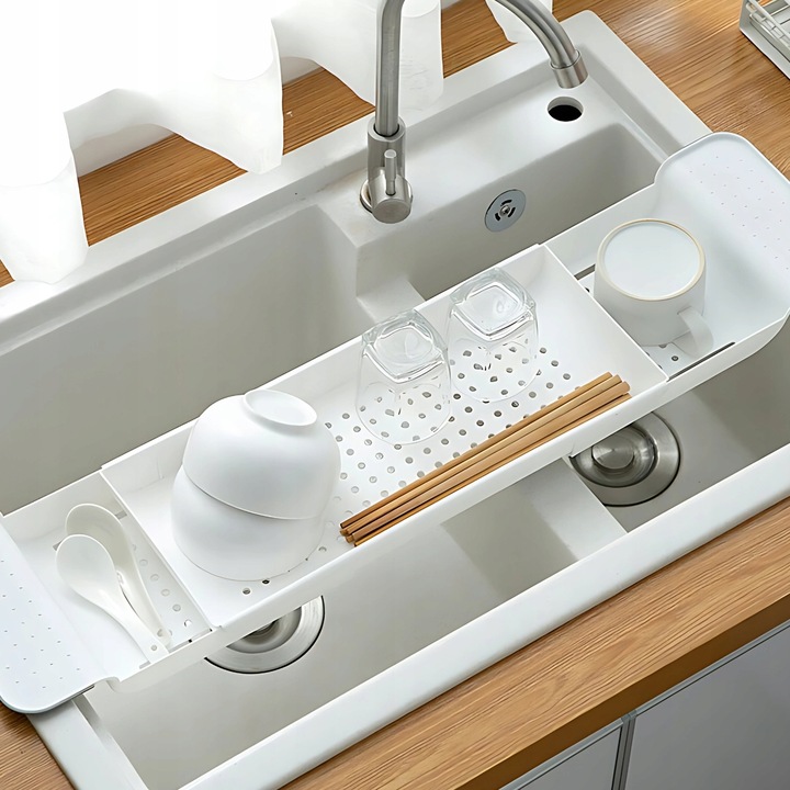 Półka na wannę łazienkowa regulowana biała