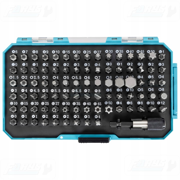 Zestaw bitów 85 el. TORX, IMBUS, SPLINE, PH, PZ, SL FR2358