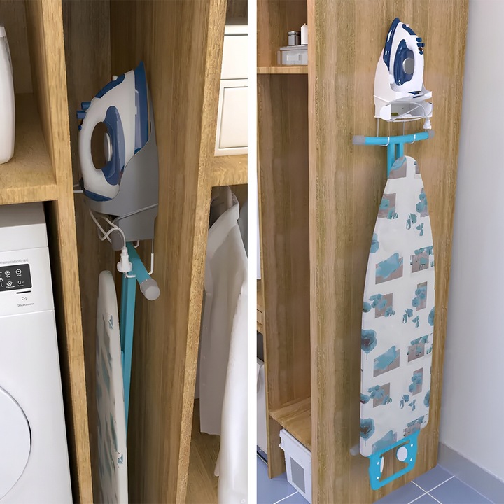 Uchwyt ścienny do żelazka i deski do prasowania, wieszak IRONIX biały