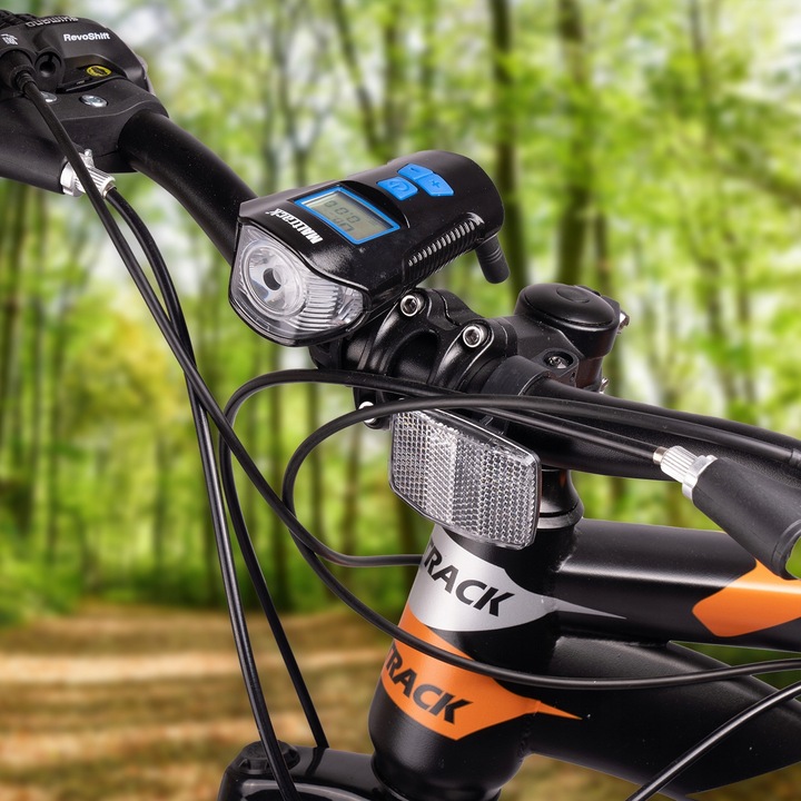 LAMPKA ROWEROWA AKUMULATOROWA LICZNIK KLAKSON PRZÓD TYŁ NA ROWER KABEL USB