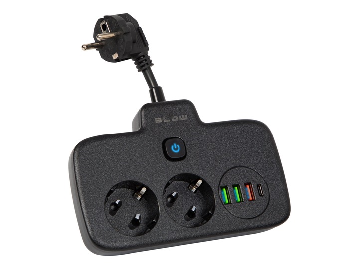 PRZEDŁUŻACZ ROZDZIELACZ ROZGAŁEŹNIK 2 GNIAZDA WŁĄCZNIK LISTWA 3x USB USB-C