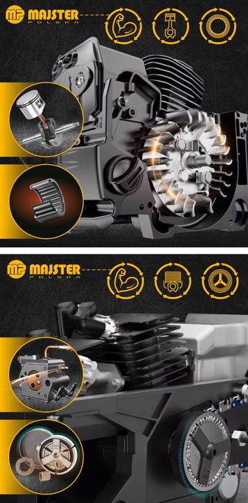 PIŁA SPALINOWA PILARKA ŁAŃCUCHOWA 5,7km 58cm3 2x łańc/prowad/Olej