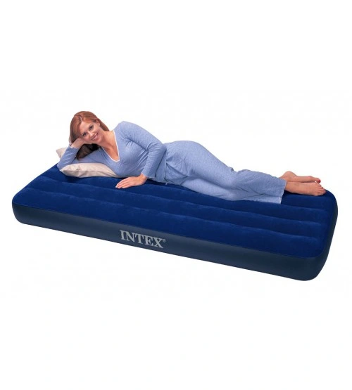 Materac Dmuchany Dwuosobowy Welurowy Łóżko Intex z Pompką MODEL 2024