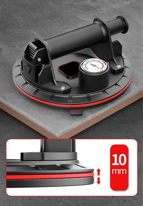 UCHWYT PRZYSSAWKA Z MANOMETR POMPKĄ DO GLAZURY PŁYTEK MECHANICZNA