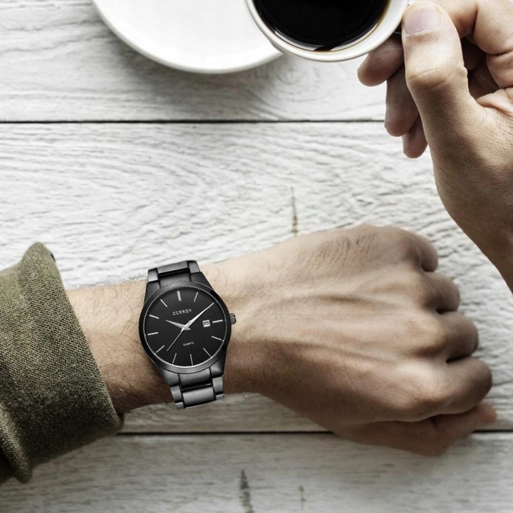 ZEGAREK MĘSKI CURREN KLASYCZNY STALOWY ELEGANCKI DATOWNIK 4 KOLORY PREZENT