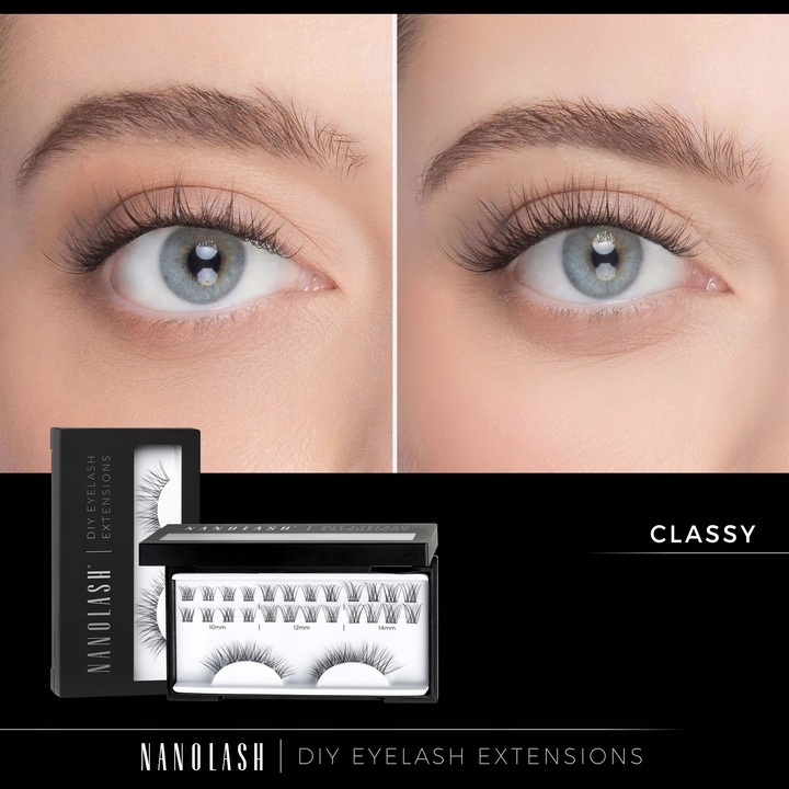Rzęsy bondingowe zestaw CLASSY Nanolash - rzęsy do samodzielnej aplikacji