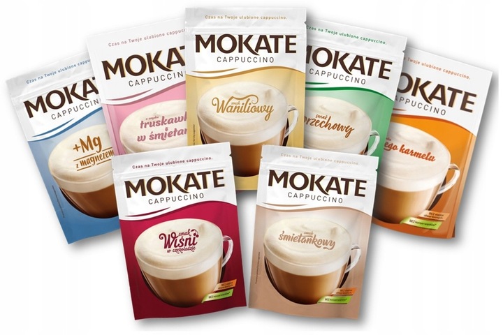 Pyszna Kawa Cappuccino Truskawka w Śmietance 110g Mokate x8