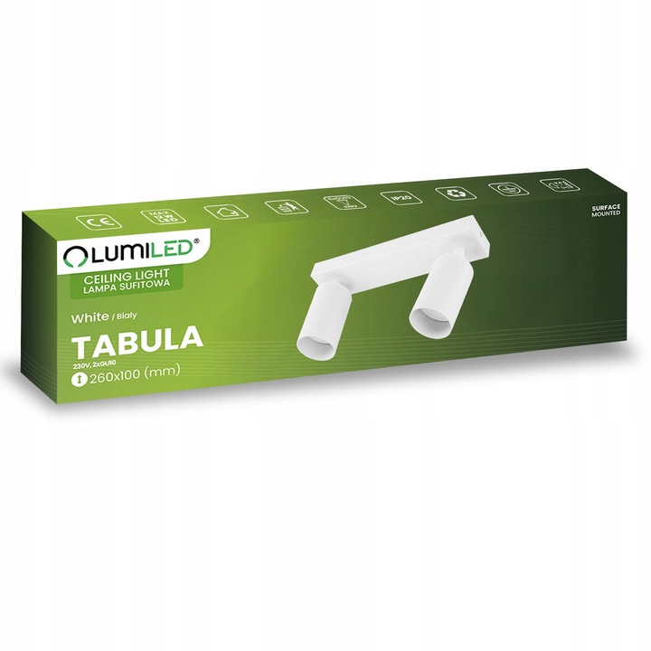 Lampa Sufitowa HALOGENOWA 2X GU10 Reflektor OPRAWA LED SPOT Kinkiet