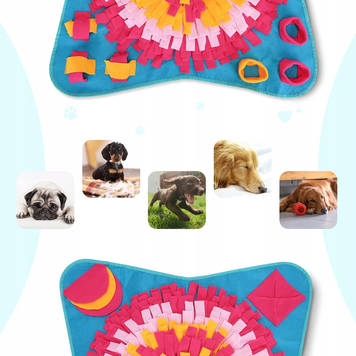 Mata Węchowa dla Psa i Kota Zabawka Edukacyjna na Przysmaki 70×70cm