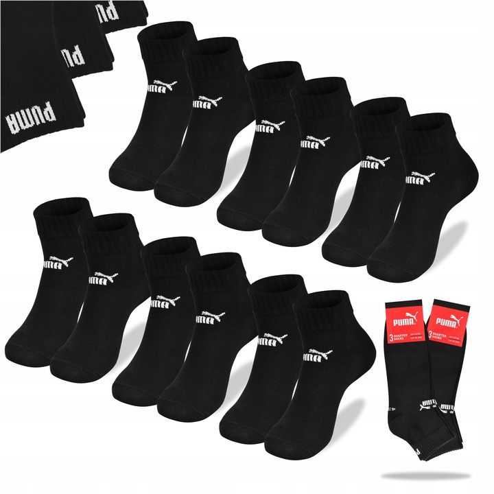 Puma Skarpety Męskie Zakostki Logo Bawełna 6 par Quarter C3 Rozmiar 43/46