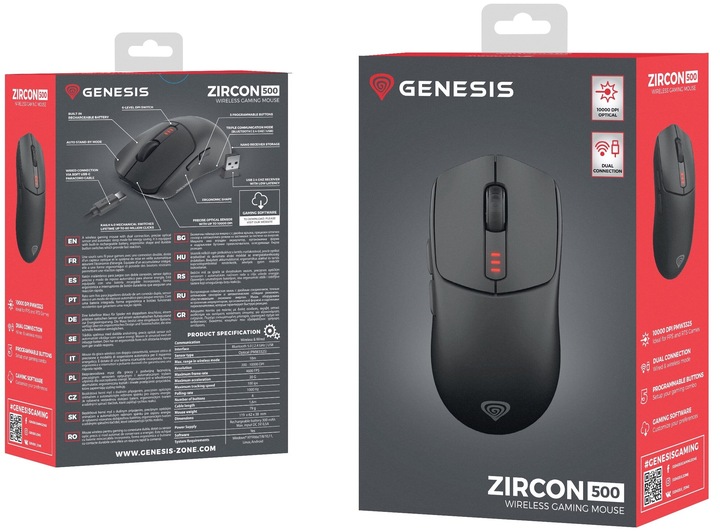 Mysz GENESIS Zircon 500 Czarny