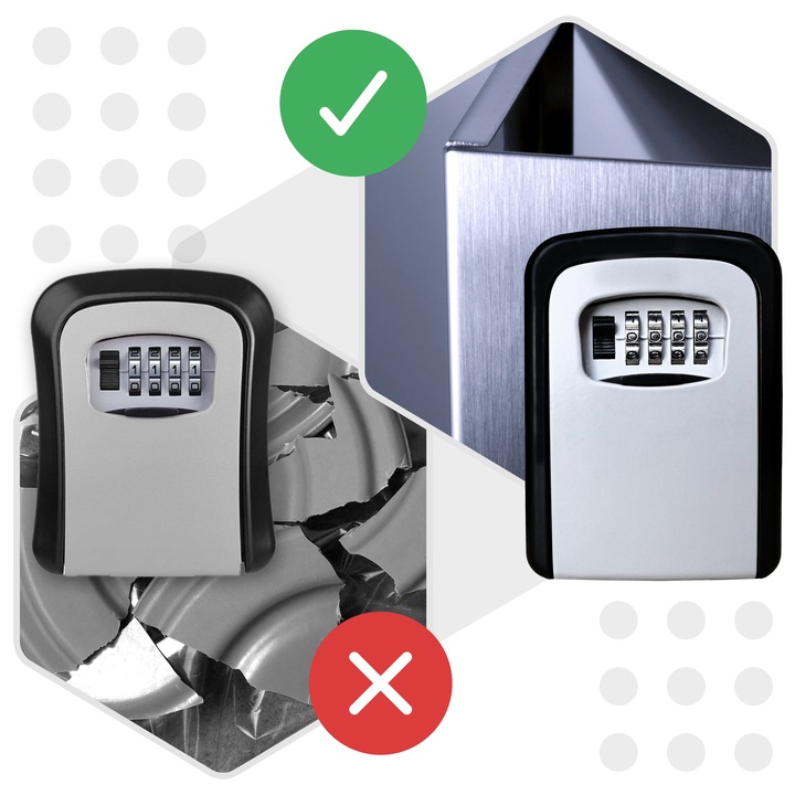 METALOWY sejf na klucze skrzynka szafka kasetka MOCNA skrytka z szyfrem kod