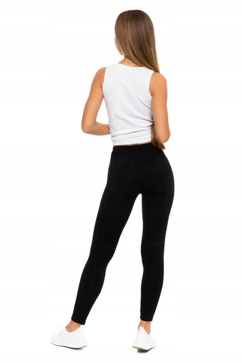 LEGGINSY DAMSKIE CZARNE ELASTYCZNE OCIEPLANE WYSOKI STAN GETRY MORAJ