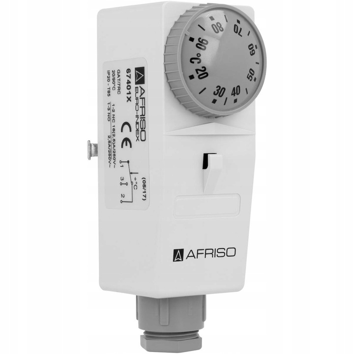 STEROWNIK TERMOSTAT PRZYLGOWY NA RURĘ POMPY C.O BRC NASTAWA 20-90°C