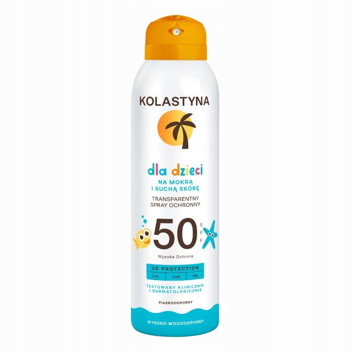 SPRAY OCHRONNY DLA DZIECI KOLASTYNA SPF 50 NA SUCHĄ I MOKRĄ SKÓRĘ 150ML