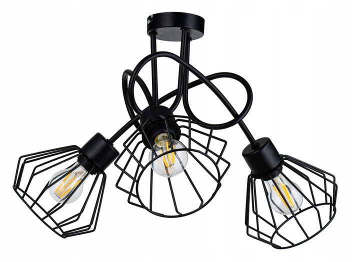 Lampa SUFITOWA żyrandol WISZĄCA LOFT drut BRYLANT