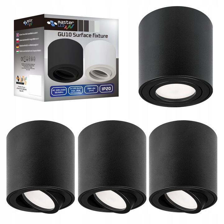 4x OPRAWA NATYNKOWA GU10 HALOGENOWA SPOT SUFITOWA tuba ruchoma na