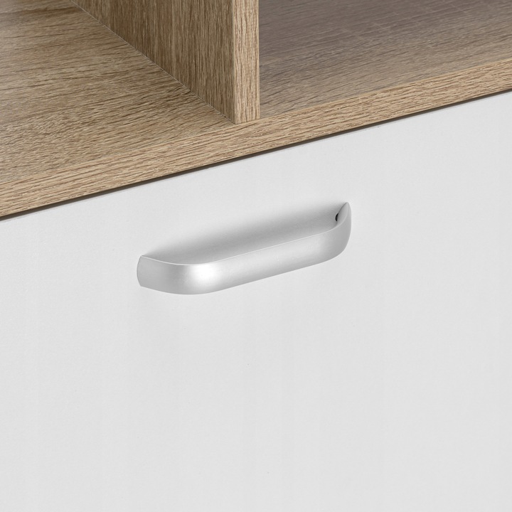 SZAFKA NA BUTY OBUWIE WĄSKA BIAŁA DĄB SONOMA Z REGAŁEM PÓŁKI DO