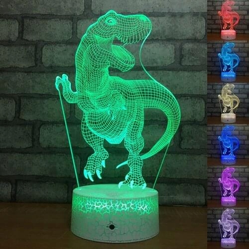 Lampka 3D nocna led usb + pilot Dinozaur T-Rex