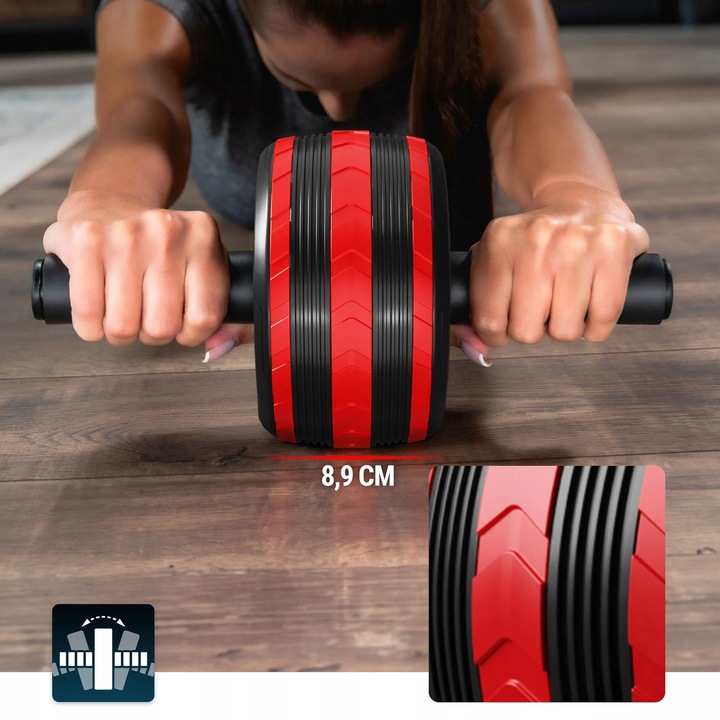 Kółko do ćwiczeń mięśni brzucha ab wheel z matą