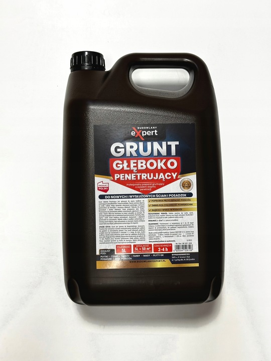 GRUNT GŁĘBOKO PENETRUJĄCY WZMACNIA PODŁOŻE PRZECIWGRZYBICZY 5L do