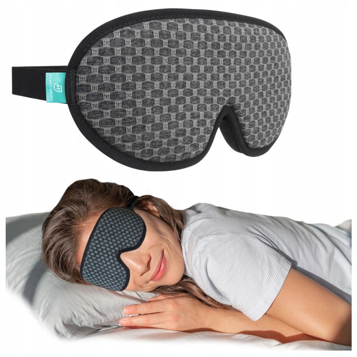 3D PREMIUM MASKA DO SPANIA OPASKA DO SNU NA OCZY 100% ZACIEMNIENIA