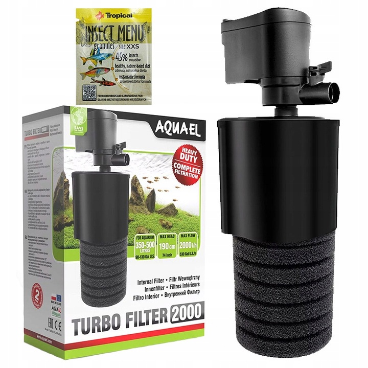 AQUAEL TURBO FILTER 2000 filtr wewnętrzny 300-400l
