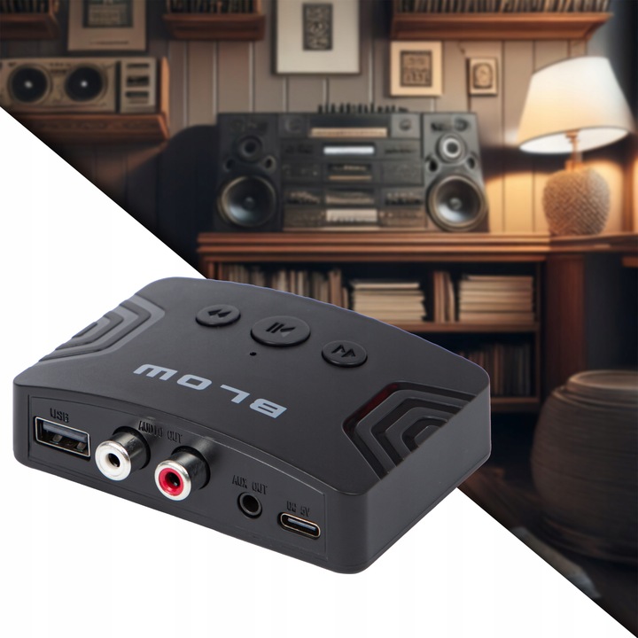 TRANSMITER ODBIORNIK BLUETOOTH 5.3 AUX MINIJACK 3,5mm USB-C 2xRCA