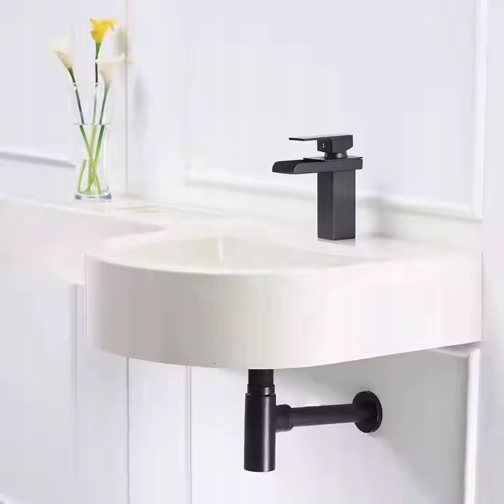 ZESTAW: SYFON UMYWALKOWY DO UMYWALKI + KOREK KLIK-KLAK Z PRZELEWEM CZARNY