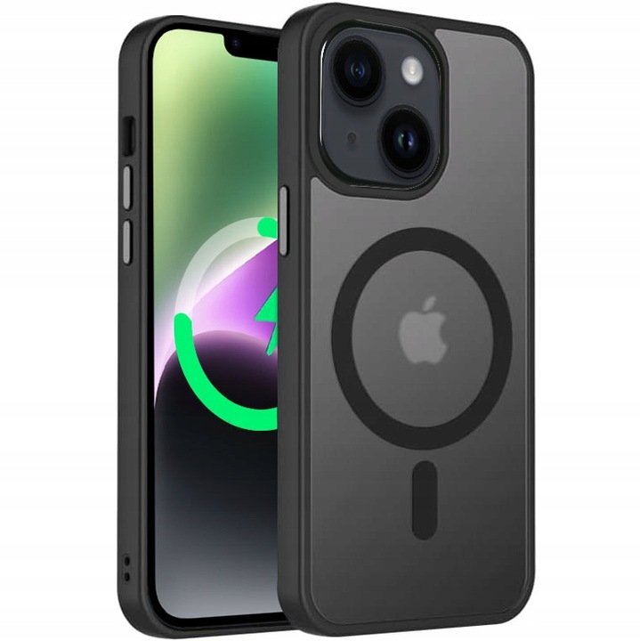 Etui Do iPhone 14 +Szkło 9H WZMACNIANE 360° Matt Case Do Magsafe
