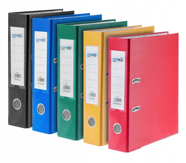 Segregator Niebieski z szyną A4 - 75 mm 10 sztuk