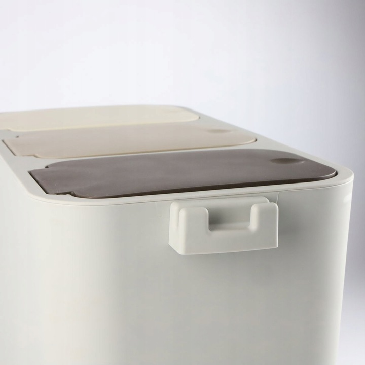 KOSZ DO SEGREGACJI ŚMIECI 3-KOMOROWY 27L SZARY POJEMNIK NA ODPADY