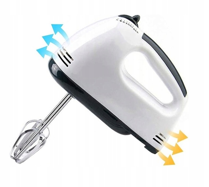 MIKSER RĘCZNY ROBOT KUCHENNY + 4 KOŃCÓWKI DUŻA MISA STOJAK 7 BIEGÓW