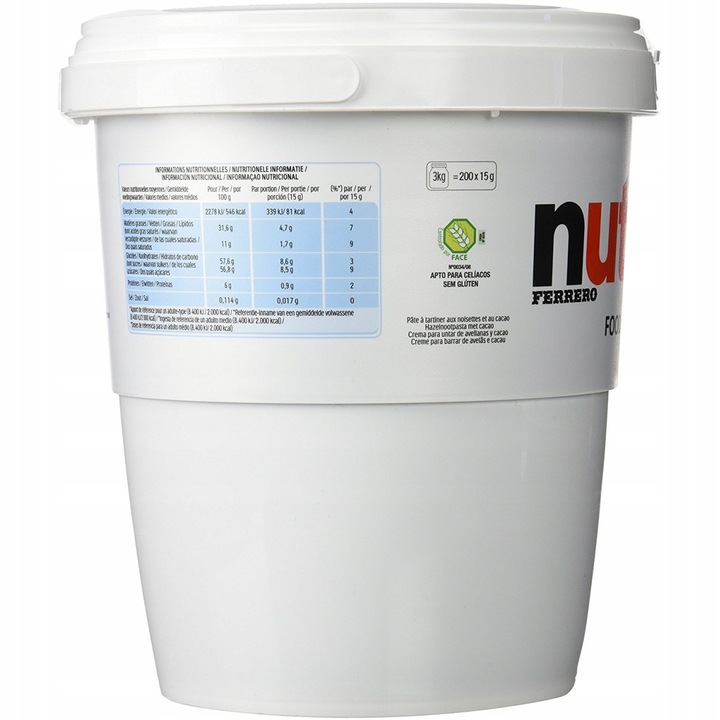 Krem czekoladowy NUTELLA do smarowania z orzechami laskowymi i kakao 3 kg
