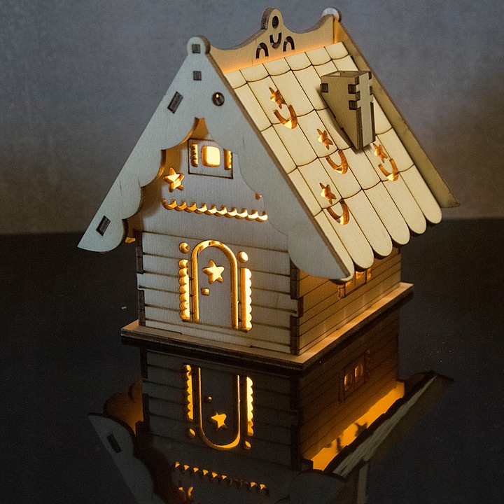 DOMEK LAMPION ŚWIĄTECZNY LED LAMPKA PREZENT DIY