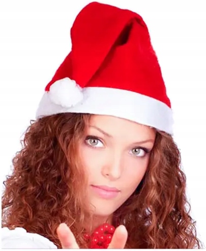 CZAPKA ŚWIĘTEGO MIKOŁAJA CZERWONA 10szt PRZEBRANIE STRÓJ KOSTIUM ŚWIĄTECZNY