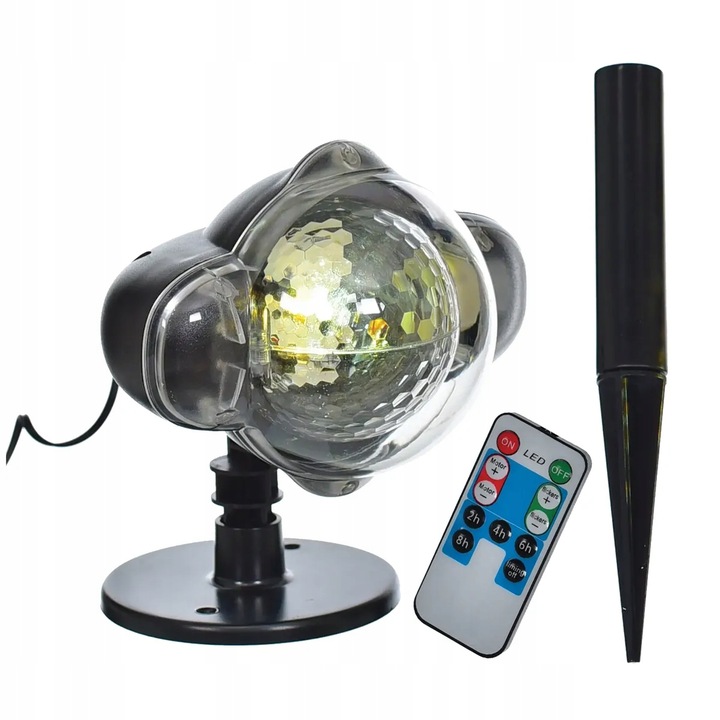 Projektor wewnętrzny LED śnieżynki z pilotem